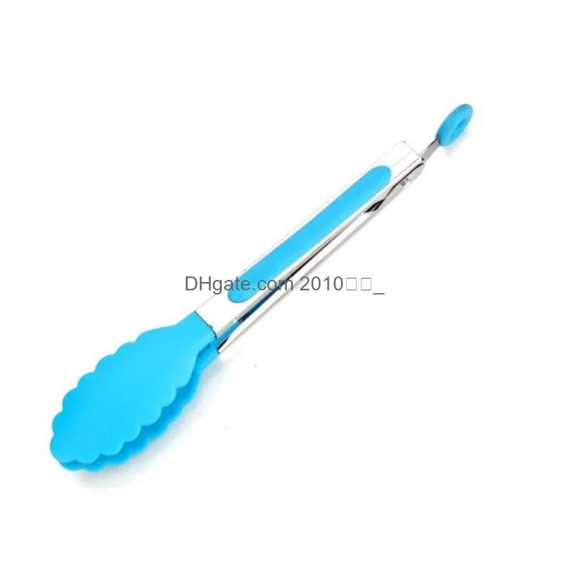 silicone nylon food clip stainless steel 8-inch barbecue clip barbecue clip bread clip steak clip