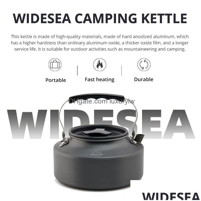 Camp Kitchen Camp Kitchen Widesea Cam Cookware Set Outdoor Pot Tableware Kit Cooking Water Kettle Pan Travel Cutlery Utensils Hiking P Dhc8W