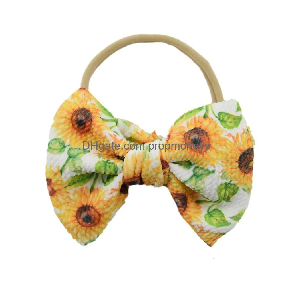 Hair Accessories Ins European And American Childrens Hair Accessories Diy Cloth Wide Hairband Baby Headgear Kids Headband Printing Big Dhsgl