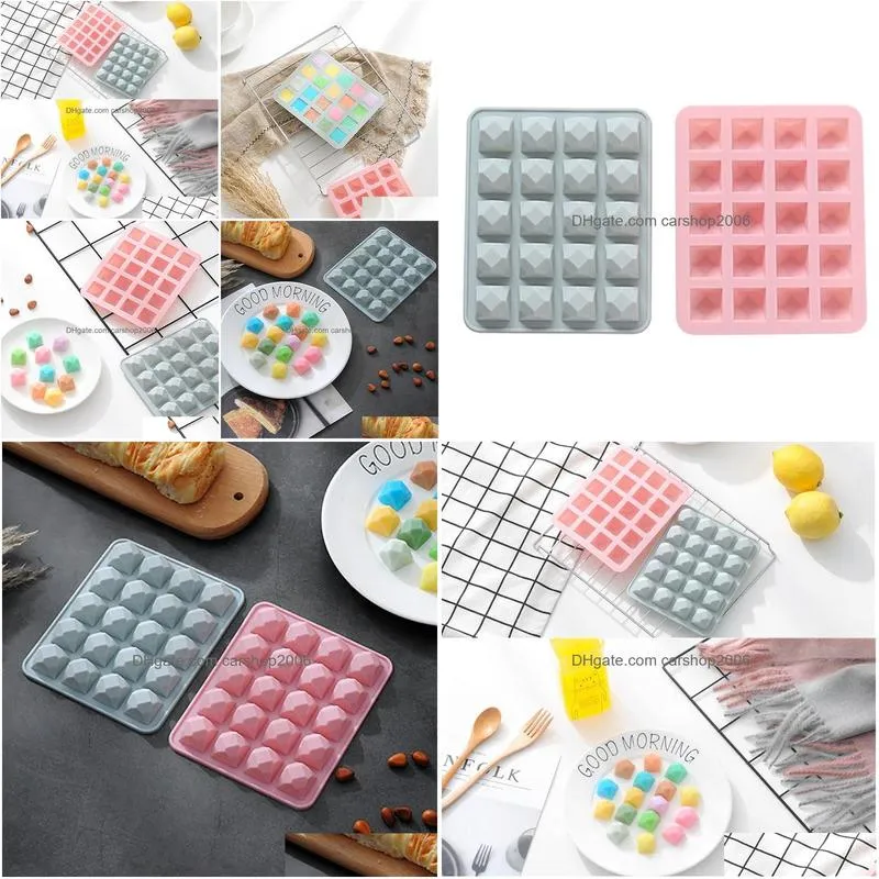 craft tools diamond shape whiskey wine ice cube diy silicone mold candy chocolate cake cream mold tray jelly pudding making lattic