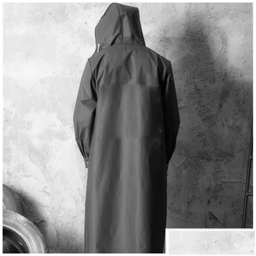 raincoats black waterproof long raincoat women men rain coat hooded for outdoor hiking travel fishing climbing thickened fashion adt d