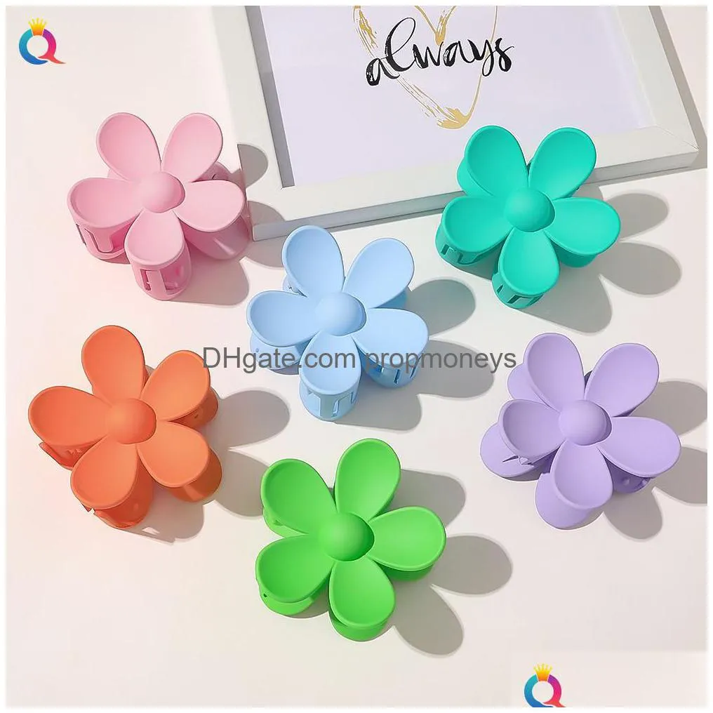 Hair Accessories 34 Colors Ins Women Girls Elegant Hair Claw Big Flower Designer Hairpin Party Favor Barrettes Beautif Hairs Clip Acce Dh3Rv