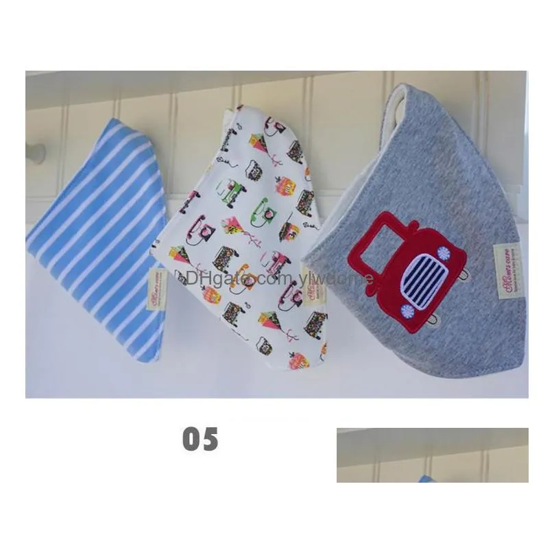 Bibs & Burp Cloths 3Pcs/Set Cute Momscare Kids Infant Newborn Baby Bandana Bibs Towel Saliva Burp Cloths Cotton Cartoon Animal Trianga Dhhz5