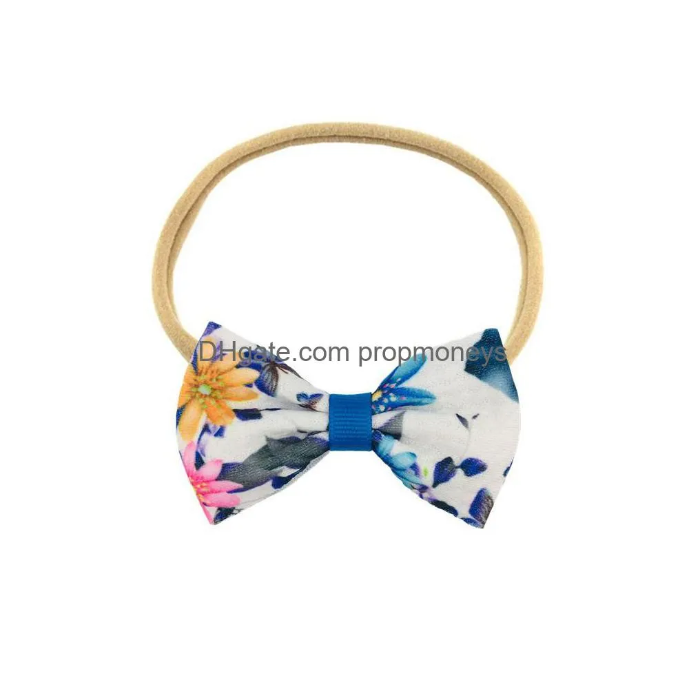 Hair Accessories Ins European And American Childrens Hair Accessories Diy Cloth Wide Hairband Baby Headgear Kids Headband Printing Big Dhqwh