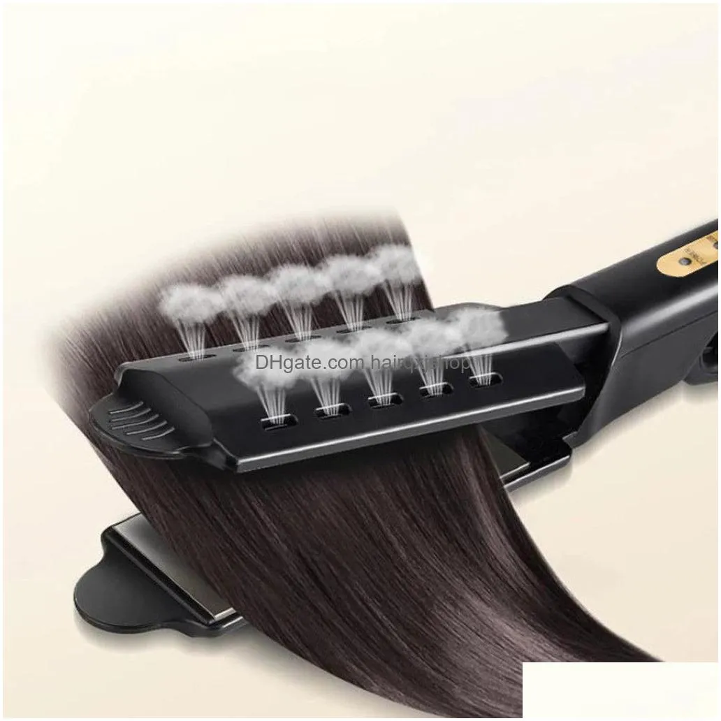 Hair Straighteners Professional Hair Straightener Fourgear Ceramic Tourmaline Ionic Flat Iron For Women Plancha De Pe Hair Products Ha Dhult