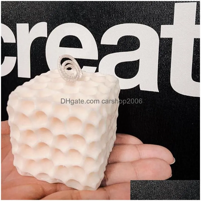 craft tools cube honeycomb scented candle plaster silicone mold food grade chocolate mousse 3d shape molds wedding gift home