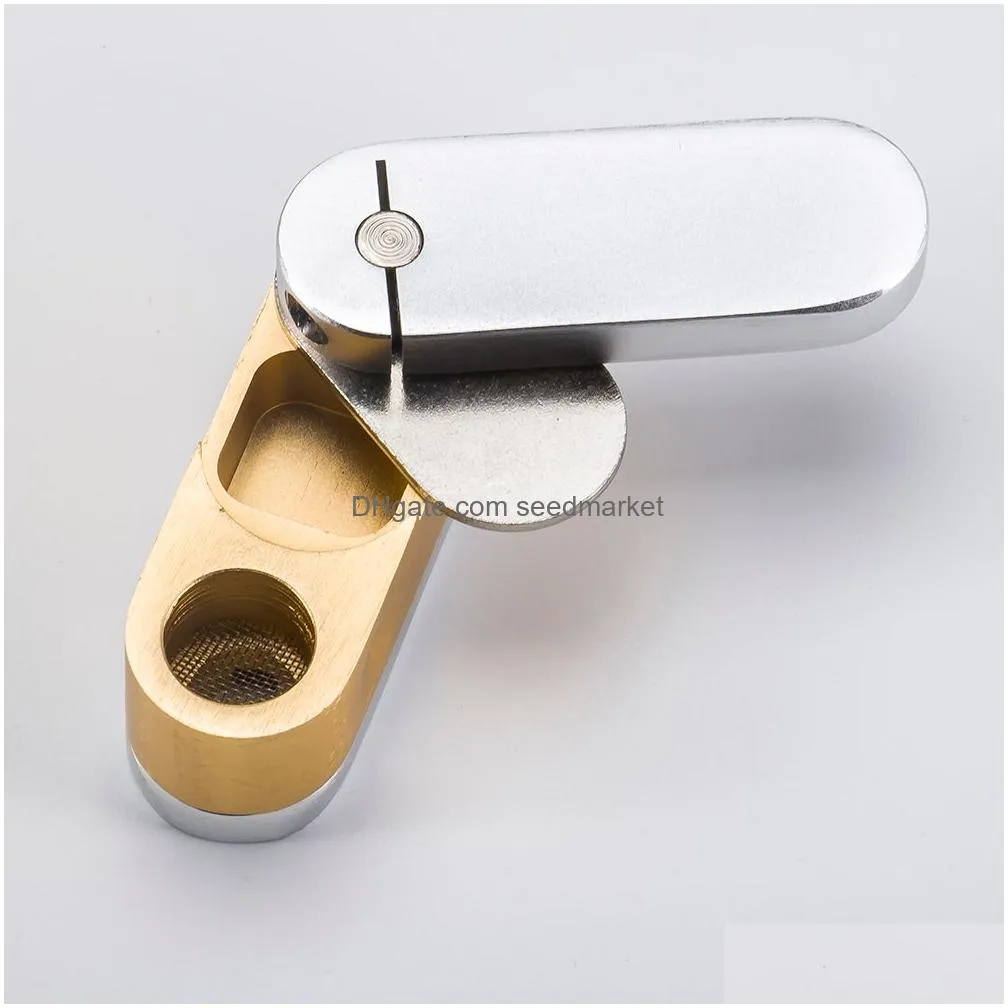 metro pipe brass pipe portable stash fisherman friend monkey metal pipes herb smoke tool pocket hand smoking pipe mini cig 04365935