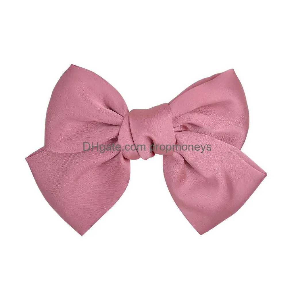Hair Accessories Girls Large Bow Knot Hairgrips Bohemian Hairbow Ties Hair Clips Women Accessories Bowknot Hairpins Ponytail Holder He Dhan0