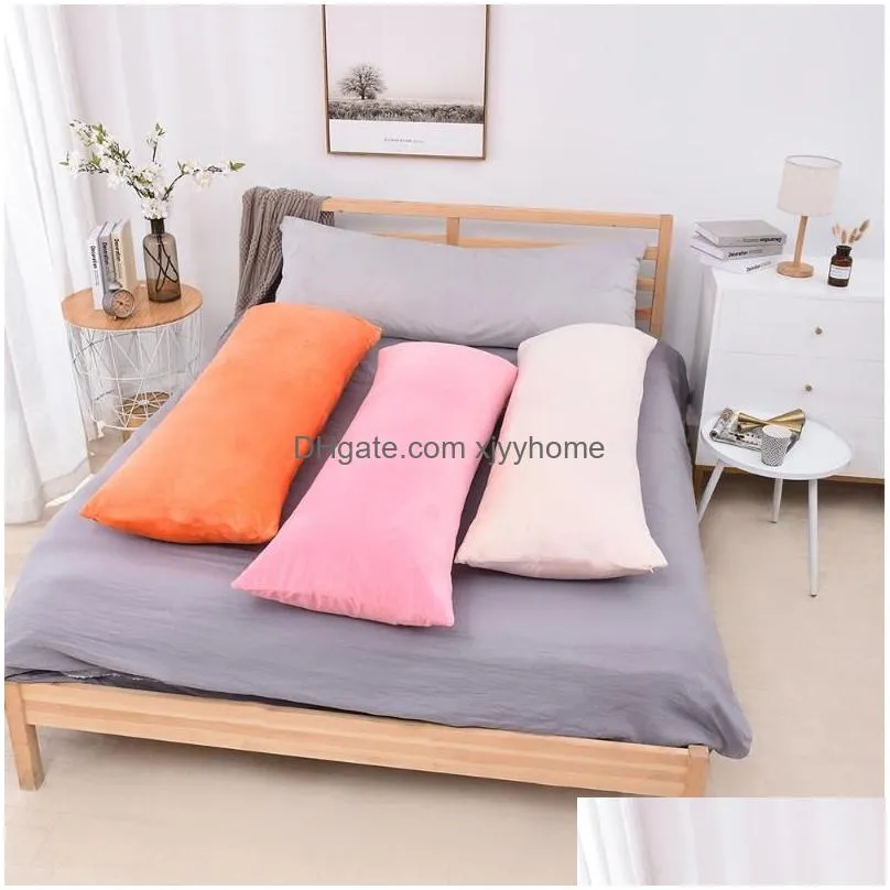 Pillow Case Super Soft Veet Long Body Pillow Case Solid Bedding Decorative Er For Home El5311963 Home Garden Home Textiles Bedding Sup Dhelj