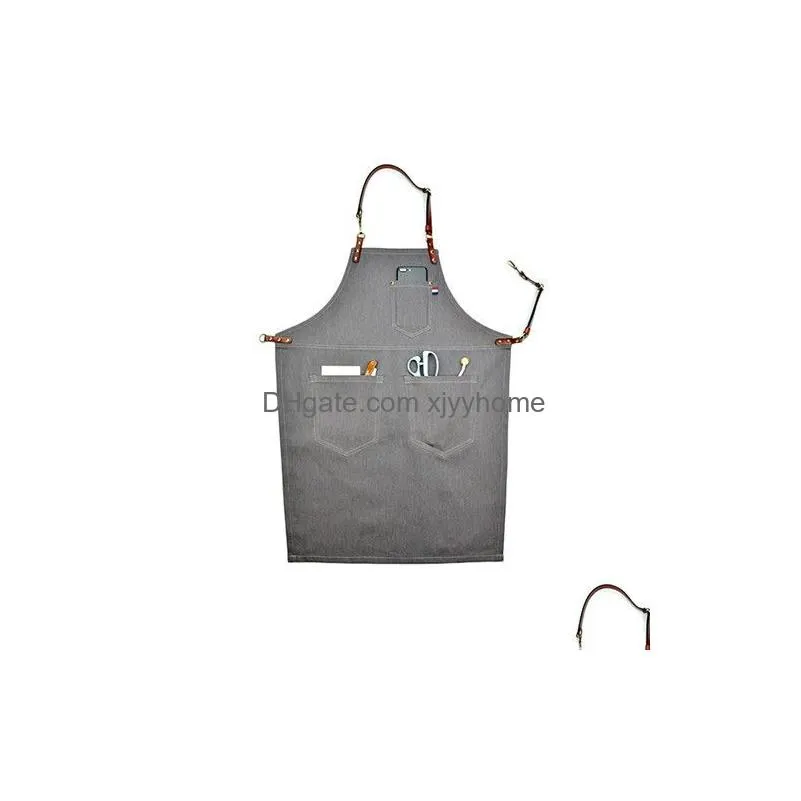 Aprons Senyue Chef Waiter Bakery Coffee Shop Barber Barbecue Apron For Men039S And Women039S General Overalls Y2001047613128 Home Gard Dhkxf