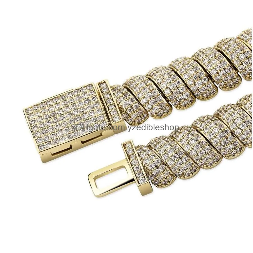 hip hop 14mm thick cuban link chain iced out zircon mens rapper copper jewelry wholesale heavy necklace