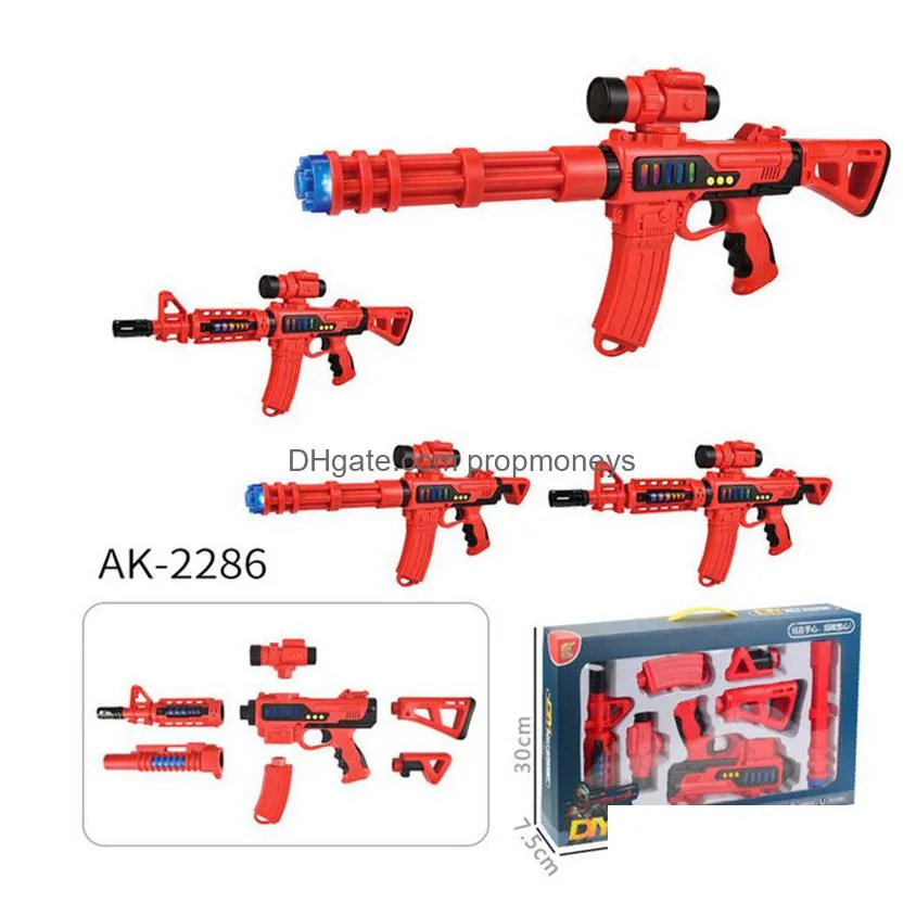 Gun Toys 36 Kinds Of Diy Assembly And Disassembly Electric Guns Toy With Magnetic Sound Light Gun Toys As Gift For Boys Toys Gifts Mod Dhgwo