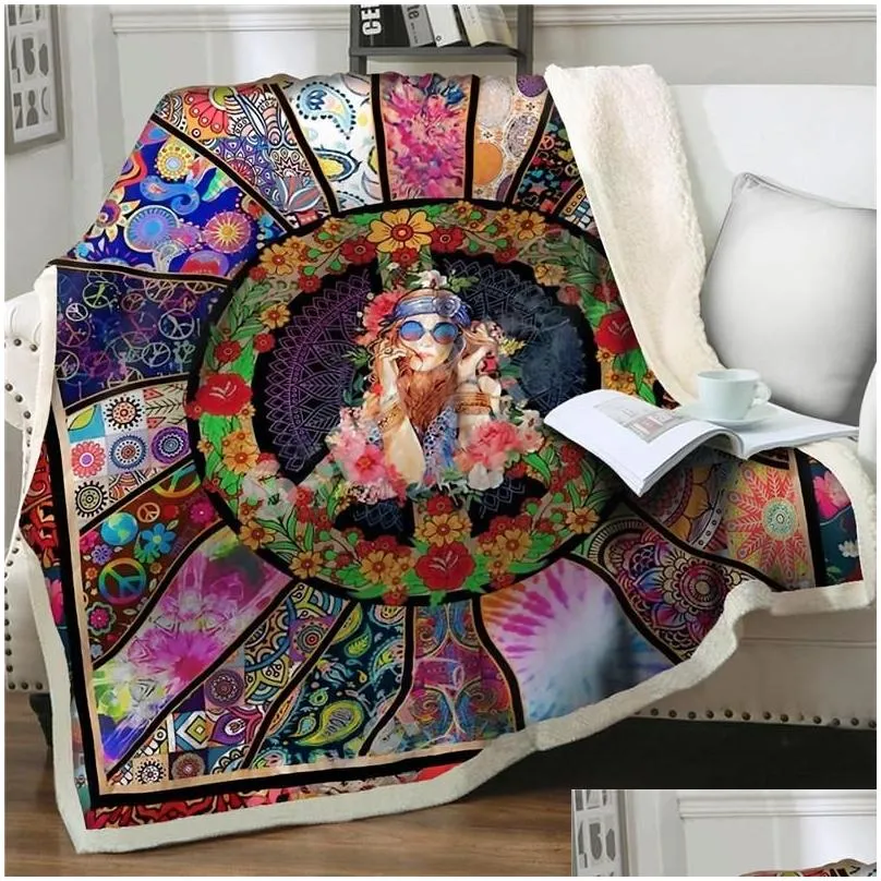 Blankets Blankets 3D Colorf African Women Blanket For Beds Sofa Warm Flower Throw Rec Office Nap Weighted Home Garden Home Textiles Dhz6E