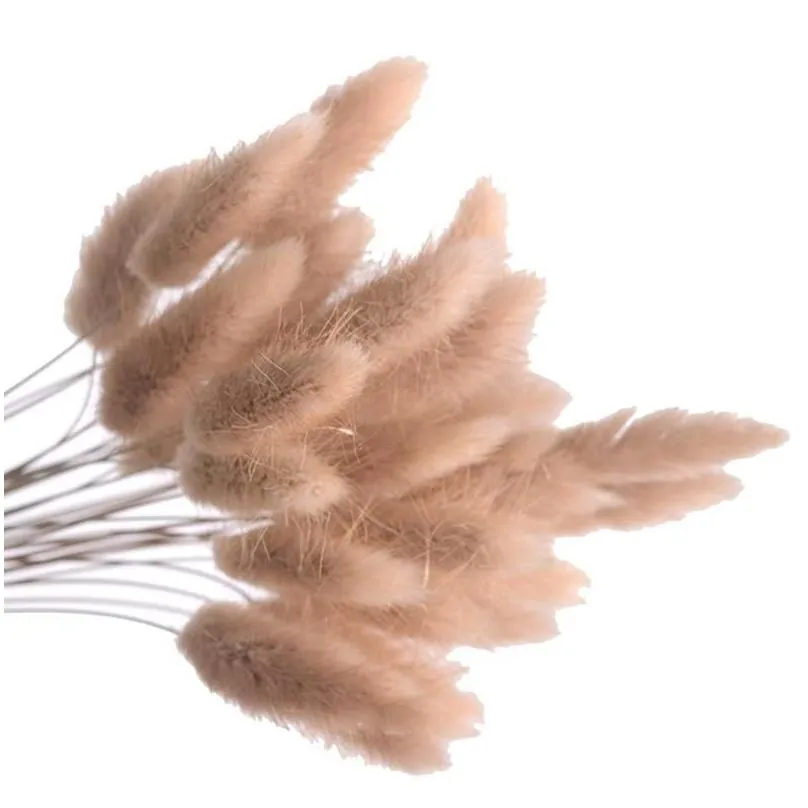 Decorative Flowers & Wreaths 30Pcs Natural Plant Dried Flowers Bouquet Grass Pennisetum Tail Hay Wedding Party Home Decorations Decora Dhkqh