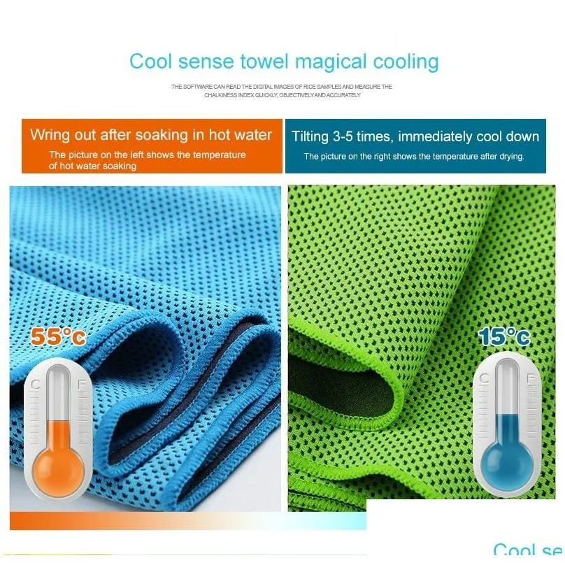 Towel Beach Towel Sport / Face Cooling Microfiber Fabric Quick-Dry Ice Towels For Workout Fitness Excercise Opp Package Vt0019 Home Ga Dhdzt