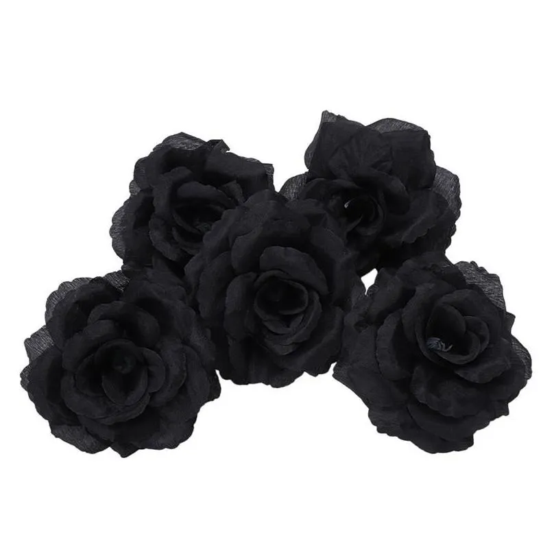 Pcs Black Rose Artificial Silk Flower Party Wedding House Office Garden Decor DIY Decorative Flowers & Wreaths