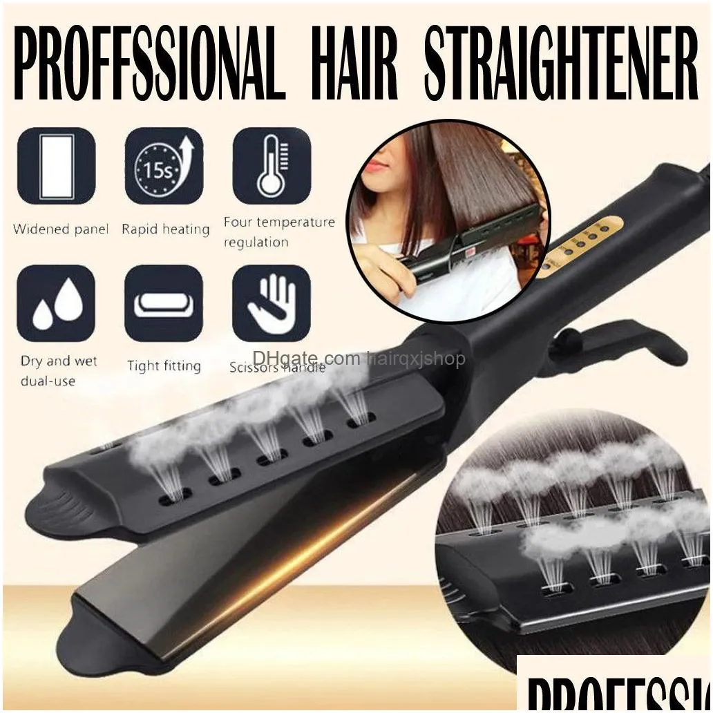 Hair Straighteners Professional Hair Straightener Fourgear Ceramic Tourmaline Ionic Flat Iron For Women Plancha De Pe Hair Products Ha Dhult