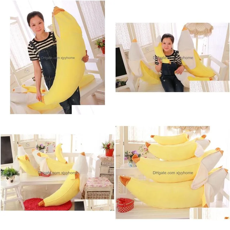 Cushion/Decorative Pillow Long Peeling Banana Pillow Cushion Cute Plush Toy Doll Decorative For Sofa Or Car Creative Home Furnishing C Dhnwk