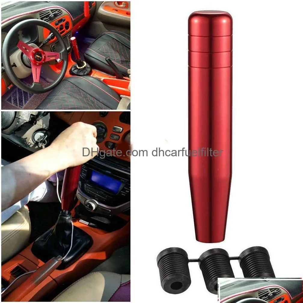 shift knob aluminum manual car jdm racing shifter lever long gear stick knobs 18cm black red blue gold color drop delivery mobiles