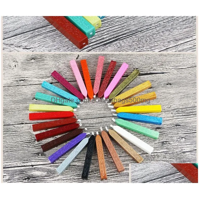 26colors antique sealing wax sticks with wicks for postage letter retro vintage wax seal stamp multicolor diy seal wax3616620