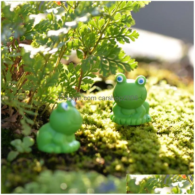 10pcs mini blue eyes frog terrarium figurines fairy garden miniatures miniaturas para mini jardins resin craft bonsai home