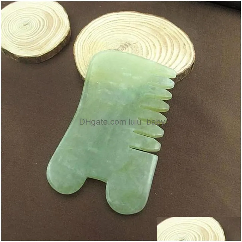 natural jade stone guasha gua sha massage hand back leg body arm board comb shape healthy beauty relaxation cure massager
