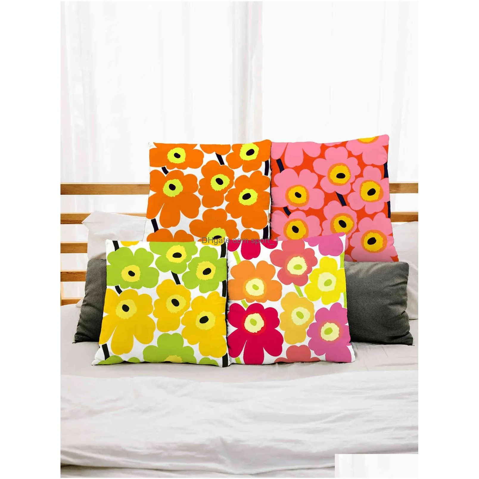 Chair Covers Finland Marimekko Sun Flower Printed Pillow Ins Bedside Sofa Backrest Cushion Er3990320 Drop Delivery Home Garden Texti Dhir6