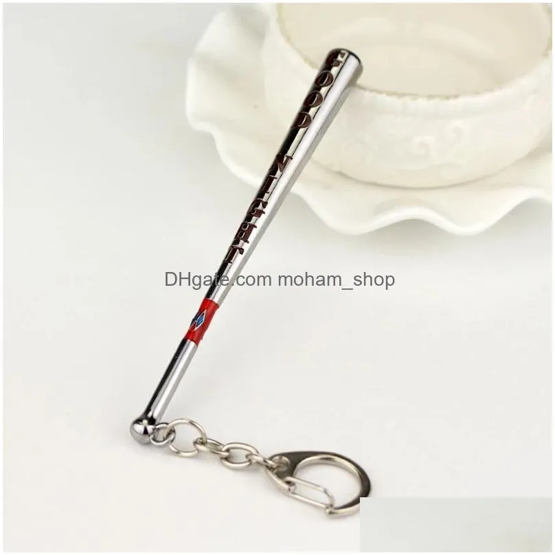 party favor movie jewelry baseball bat good night test keychain keychains gift holder chaveiro car keychain inventory wholesale