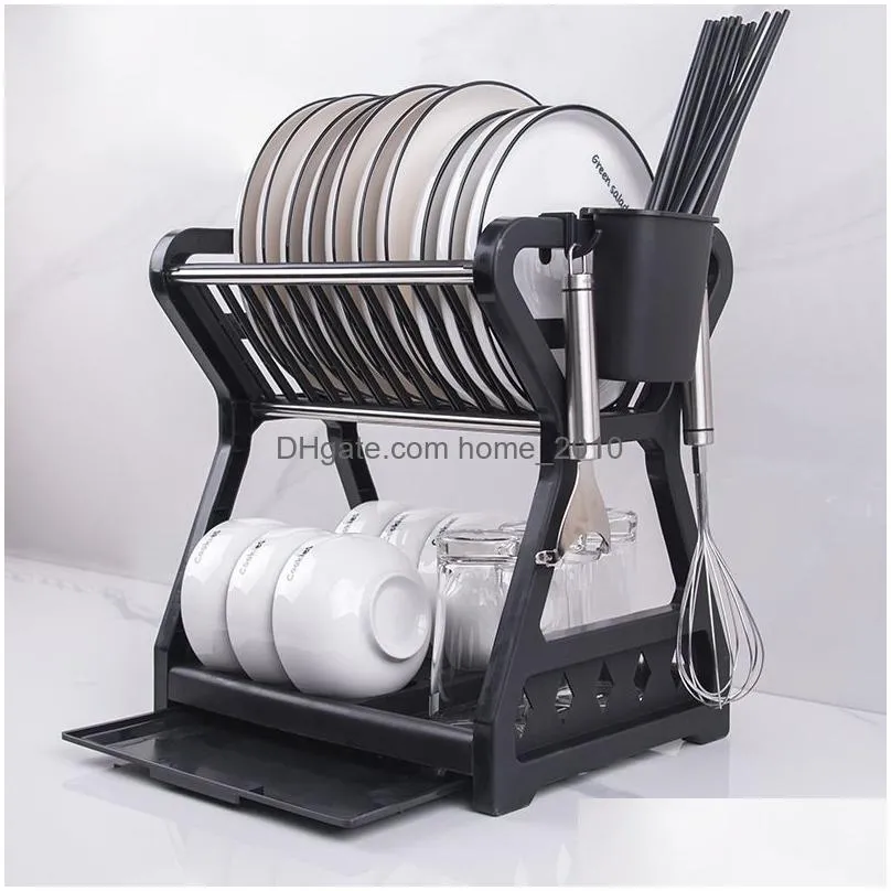 plastic stand appliance kitchen dish drying rack utensil cup holder drainer kitchenware