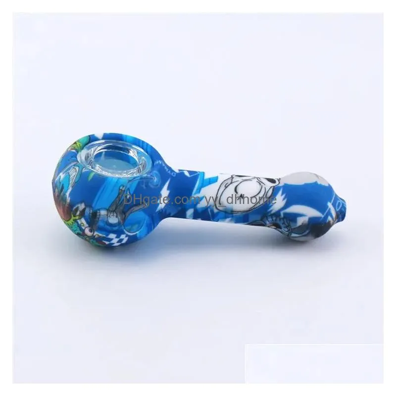 20pcs silicone pipe hand smoking accessories honeybee water pipes colorful bong food-grade silicone smoking pipes for smoking tobacco