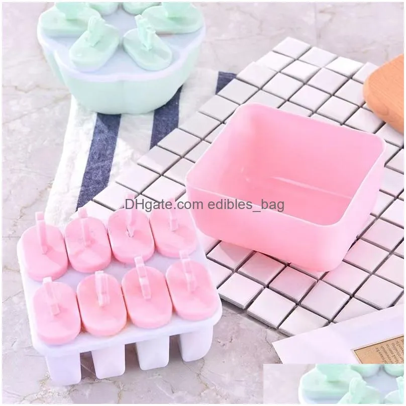 plastic popsicles ice cream mold maker tray cube diy kitchen tool with cover home kitchen gadgets mould