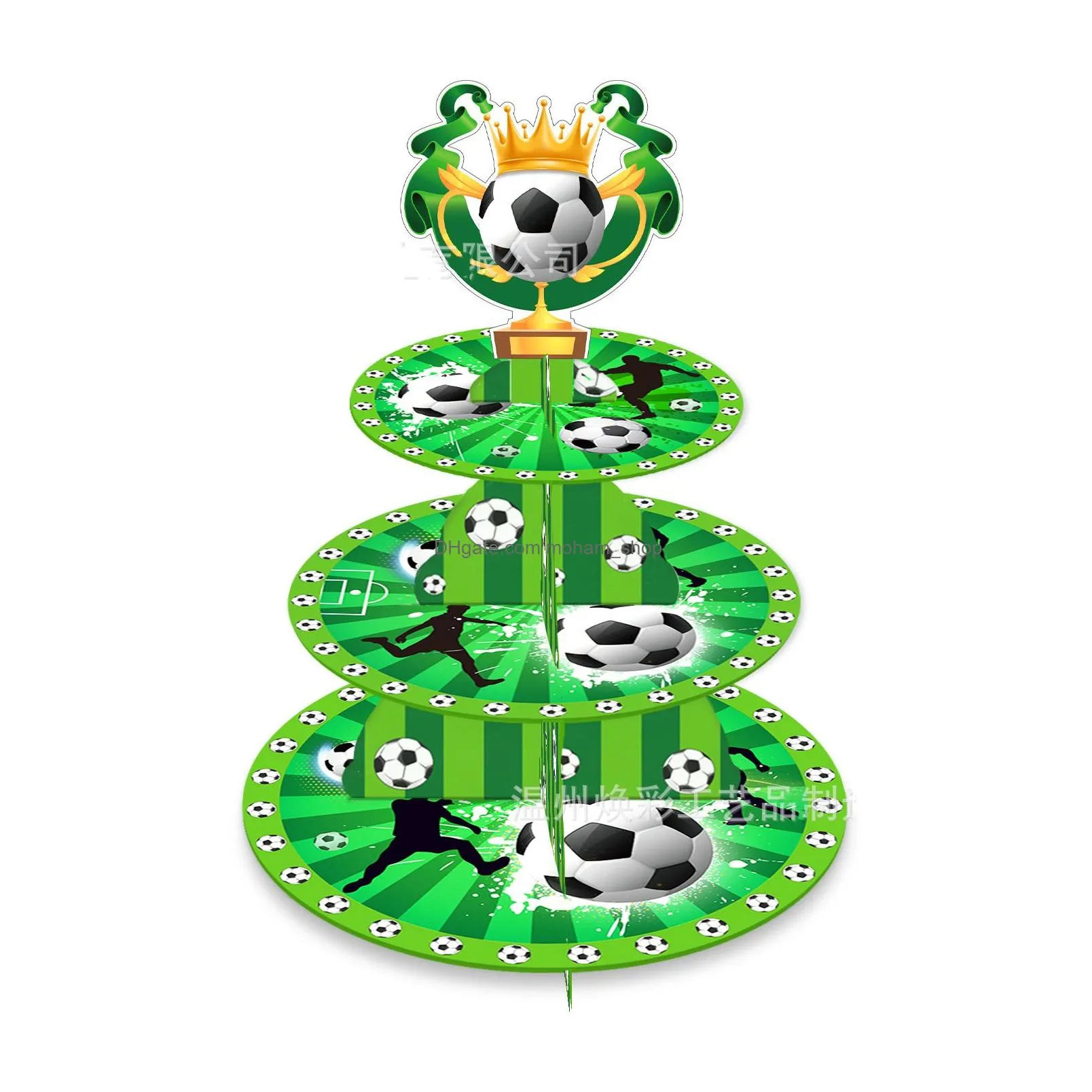 boys sports football theme cake stand birthday party supplies disposable three tier cakes stand