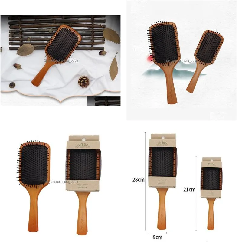 aveda paddle brush brosse club massage hairbrush combs prevent trichomadesis hair sac massager wood tpe airbag nylon teeth