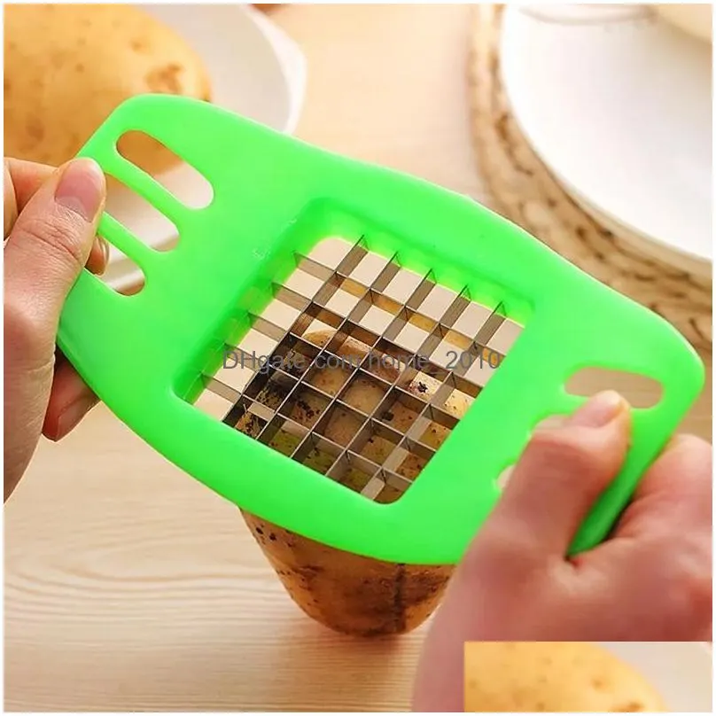 abs stainless steel potato cutter vegetable slicer chopper chips device fries kitchen cooking tools potato vegetable slicer