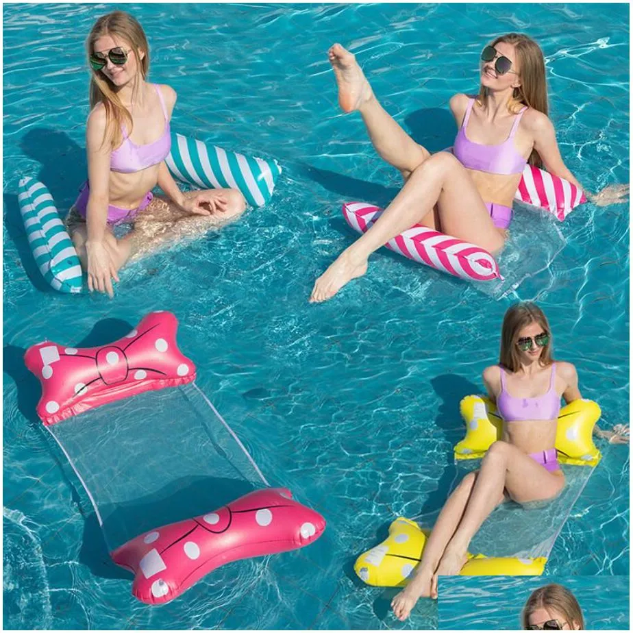 Other Festive & Party Supplies Pool Accessories Inflatable Mattress Float Bed Chair Hammock Foldtable Swimming Roll Up Outdoor Toy Sta Dhmt8