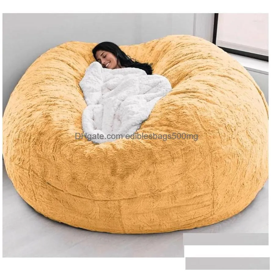 chair ers super large 7ft nt fur bean bag er living room furniture big round soft y faux beag lazy sofa dh7gj2694955