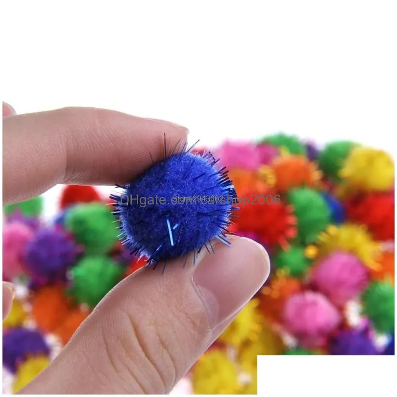 cat toys 100pcslot colorful mini sparkly glitter tinsel balls small pom ball for toys13816930