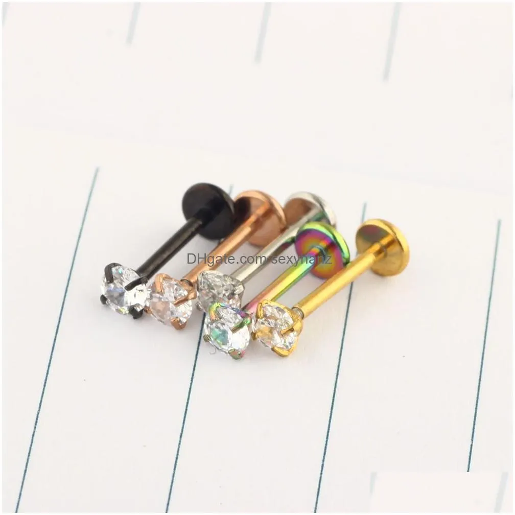 100pcs 20g 1mm fashion labret rings lip studs steel tragus bars helix ear lage earrings piercing body jewellery4149705