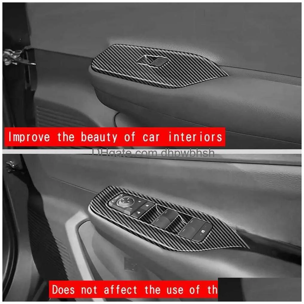 rhd for  prius 60 series 2023 2024 interior car carbon fiber window glass lift button switch cover trim door armrest panel