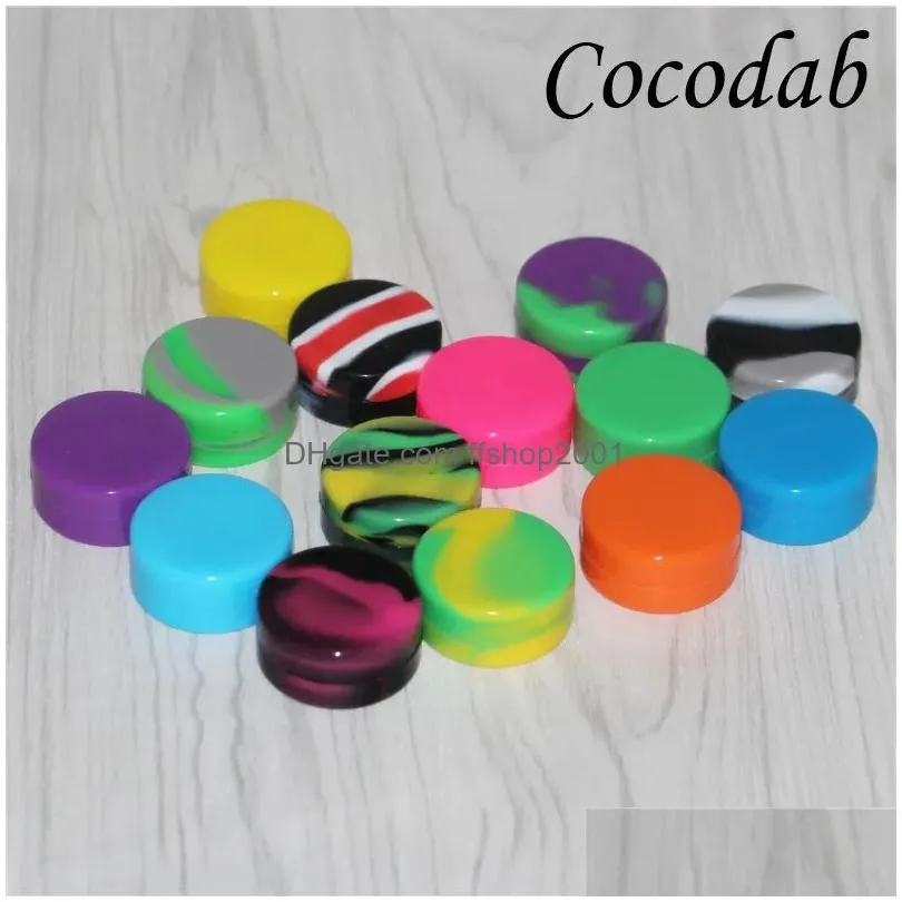 wax containers silicone box 3ml 5ml 10ml 22ml non-stick silicon container food grade jars dab tool storage jar oil holder for vaporizer