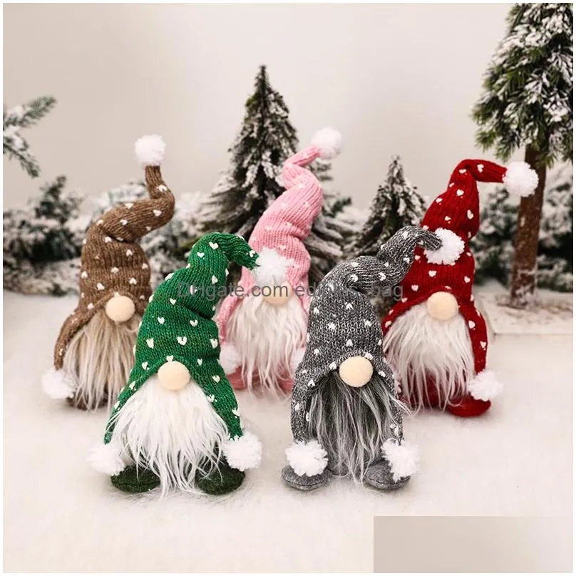  forest man white beard faceless doll christmas doll forest man knitted hat sitting doll decoration