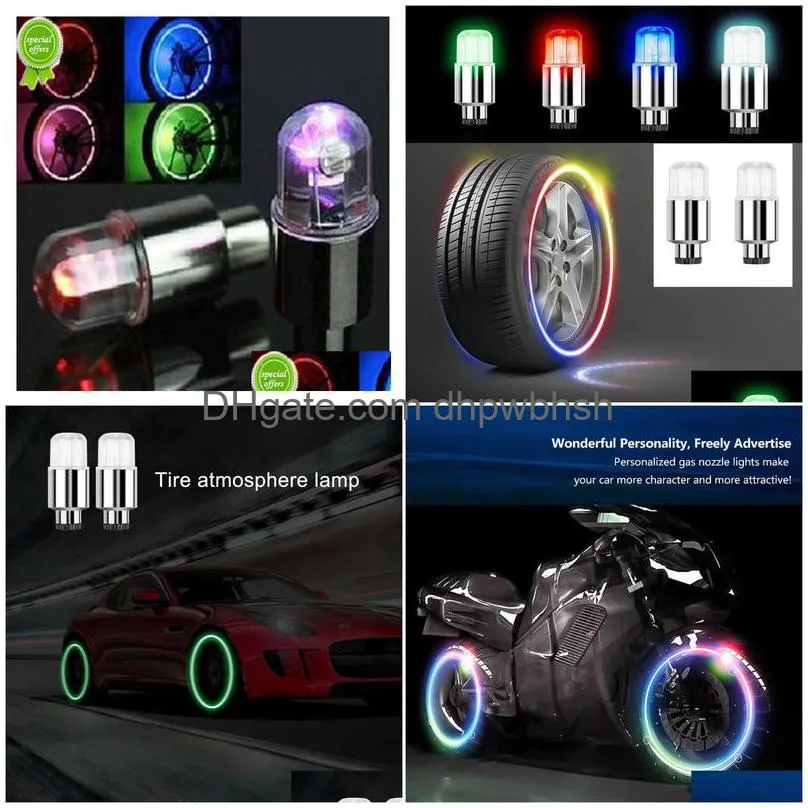  1 pair car motorcycle wheel caps decoration lights for tire hub wheel lights bicycle deco led closed tire valve car accessories