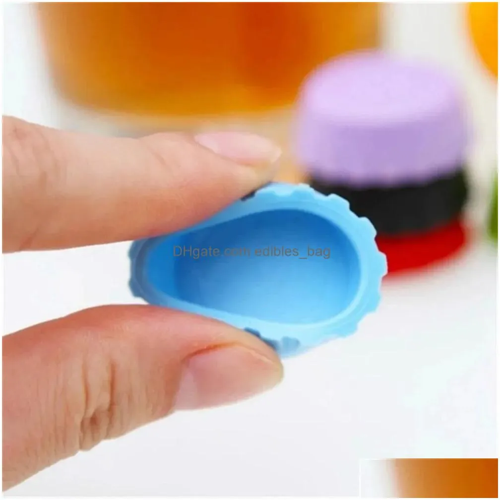 6pcs silicone drinkware lid silicones bottle cap tops wine beer caps saver beers bottles lids silica gel reusable stopper cover cap