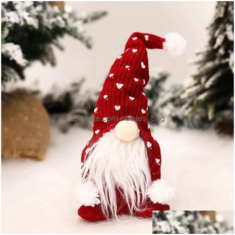  forest man white beard faceless doll christmas doll forest man knitted hat sitting doll decoration