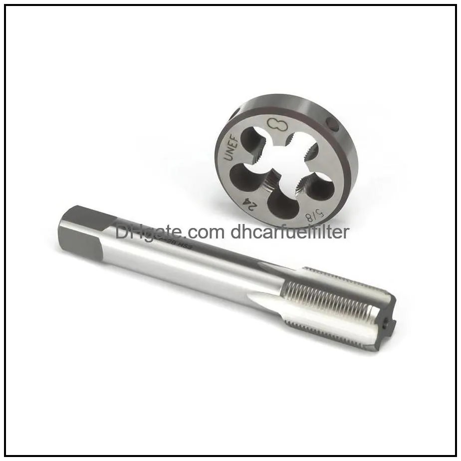 Fittings Fittings Burkit 1/2-28 Unef Tap And Die Set Right Hand 1/2 X 28 Hss Hine Thread 22Lr 223 5.56 9Mm Automobiles Motorcycles Aut Dhpf7