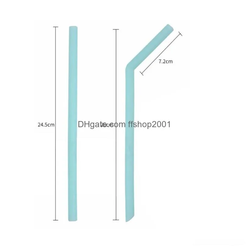 silicone drinking straw multi-color reusable silicone straw folded bent straight straw home bar accessory silicone tube