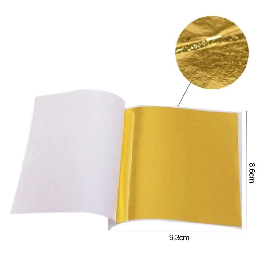 Other Festive & Party Supplies 100 Sheets/Set Imitation Gold Sier Foil Paper Leaf Gilding Diy Art Craft Birthday Party Wedding Cake De Dhnqi