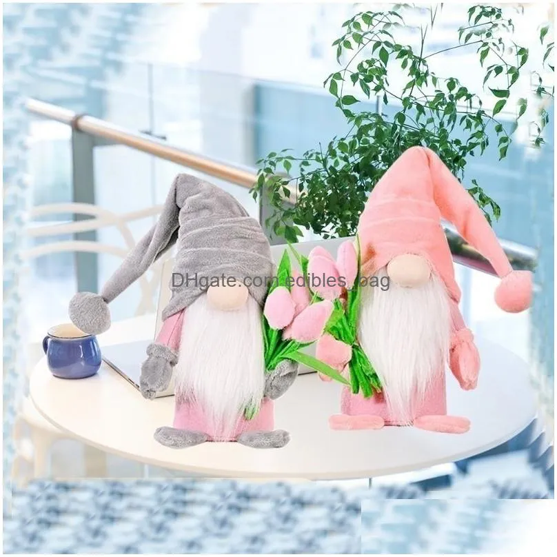  mothers day decoration tulip hand holding flower faceless elderly shopping mall window atmosphere decoration supplies