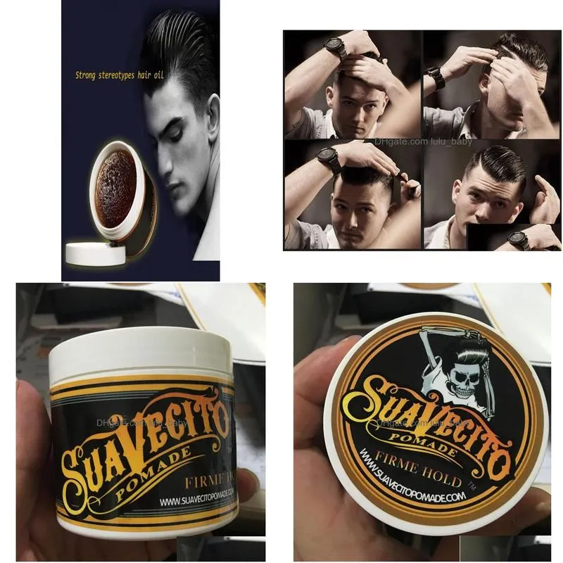 suavecito pomade strong style restoring pomades waxes skeleton slicked hair oil wax mud for men6811696
