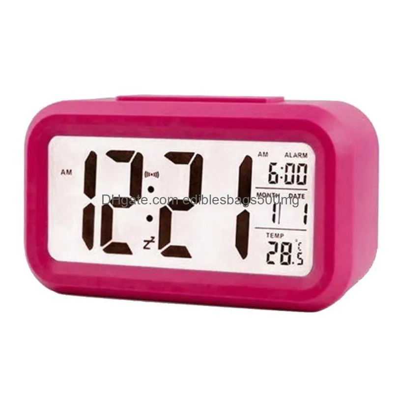 desk table clocks alarm clock large display with calendar for home office snooze electronic kids led desktop digital clocksdesk